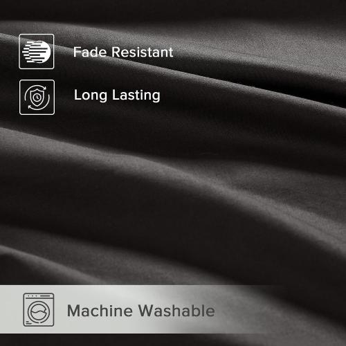 Comfort Spaces 100% Cotton Sheets King, Breathable & Ultra Soft Cotton Sheets, Naturally Cool Cotton Bed Sheets with 14 Elastic Pocket Fits up to 16 Mattress, All Season Sheet Set, Black 4 Piece