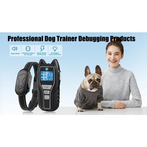 Dog Shock Collar with Remote Control - Rechargeable Dog Training Collar, IPX7 Waterproof E Collar for Dogs with 4 Safe Modes Flashlight Beep Vibration Shock Ideal for All Dog Sizes (8-150lbs)