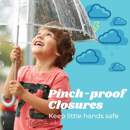 totes Kids Clear Bubble Umbrella with Dome Canopy, Lightweight Design, Wind and Rain Protection Umbrella, Dots, Kids - 38 Canopy