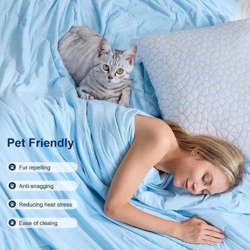 QUTOOL® Cooling Blankets for Hot Sleepers Summer Comforter for Night Sweats Full/Queen