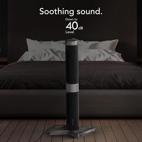 Vornado Airbar 4 Tower Fan and Horizontal Air Circulator with Remote Control, 35-Inch, 3 Speed Settings, Multi-Directional Airflow, Touch Control, Versatile Cooling Power, Magnetic Base, Black