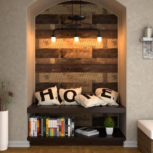 LACHEERY Butcher Block Countertop Contact Paper 160 x 24 Inch Wide Brown Wood Look Contact Paper for Countertops Counter Top Thick Shiplap Wallpaper Wood Grain Peel and Stick Wallpaper for Bathroom
