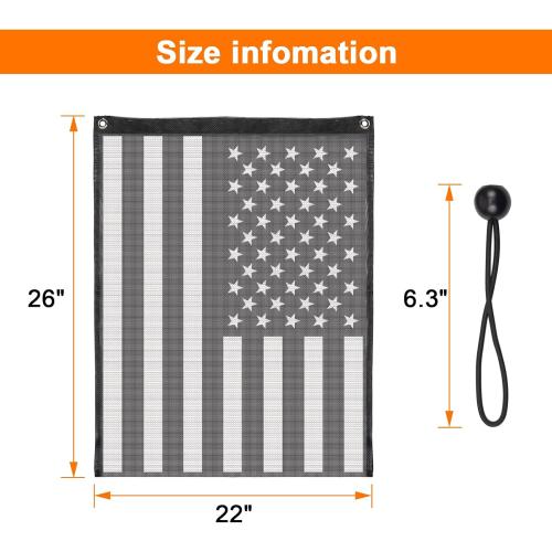 UTV ATV Trash Bag 26 x 22 Thickened Durable PVC Boat Storage Mesh Trash Bag for Side by Side Compatible With Polaris RZR,Can-Am,CFmoto,Teryx,Kawasaki,Golf Cart,Arctic Cat (American Flag)