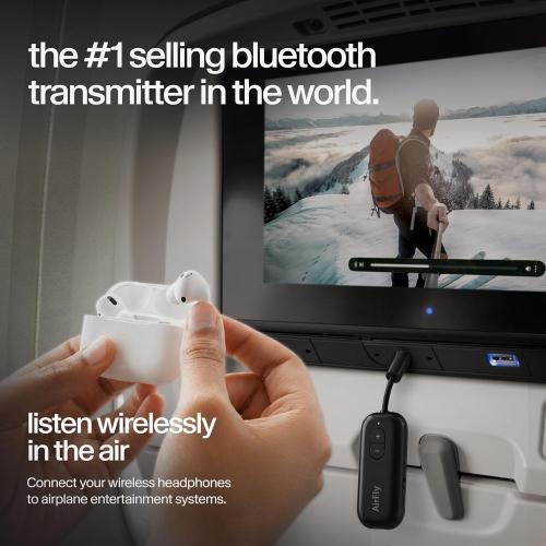 Twelve South AirFly SE, Bluetooth Wireless Audio Transmitter Adapter, Black