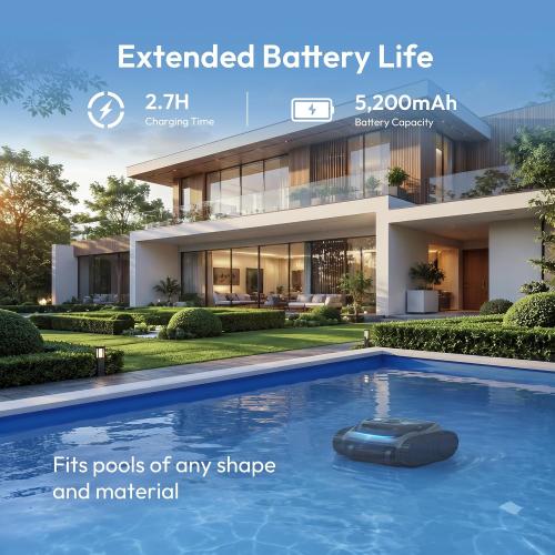 (2026 New) Bubot 700 Gen2 Pool Vacuum for Inground Pools, Cordless Robotic Pool Cleaner with 210 Min Runtime, Strong Suction, Wall & Waterline Cleaning, App Control & Smart Navigation, Deep Gray