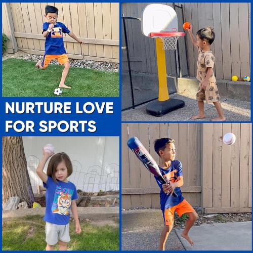 Set Of 6 Mini Sports Foam Balls for Kids, Toddler Ball Toys, Foam Football, Toddler Football, Indoor Baby Soccer, Kids Mini Basketball, Soft Baseball, Volleyball, Small Playground Balls, Baby Ball Toy