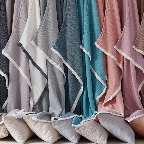 SE SOFTEXLY Cotton Muslin Blankets 4-Layer Linen Texture Blankets for Bed Couch,Thermal Blanket for Adults Lightweight Soft Breathable Throw Blanket for All Season Gauze Blanket(50x60,Sage Green)