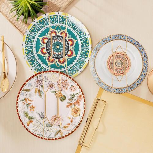 7 Pieces Plate Hangers for The Wall Suitable for 6-8 Inch Decorative Plate adjustable and stretchable,with Metal Hooks for Wall Displaying Plates Decorative & Arts(Gold)