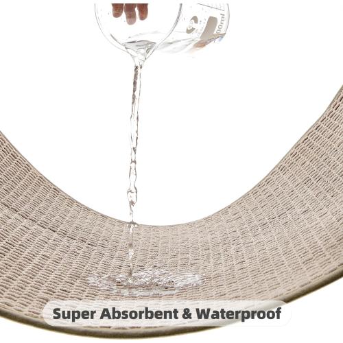 TYUU Bathroom Rugs Non Slip Washable, Super Absorbent Thin Bath Mat Small Quick Dry Low Pile Bathroom Rug, Beige 20x30