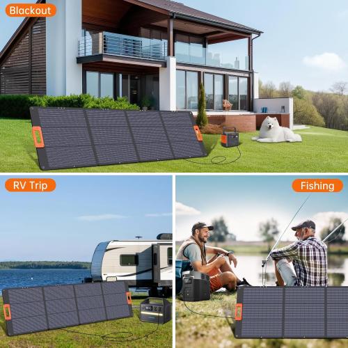 N-Type 16BB 200W Portable Solar Panel for EF/Jackery/Bluetti/Anker Power Station,Solar Panel ETFE USB-A &Type-C IP68 25% High Efficiency for Camping RV Outages Emergencies Home Backuot