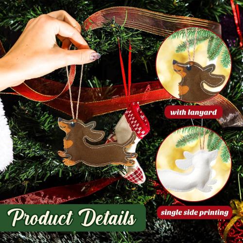 CAT Remerry 15 Pieces Christmas Felt Cat Ornaments Christmas Hanging Figurine Ornaments Set Woodland Decorative Hanging for Xmas Tree Home Decorations