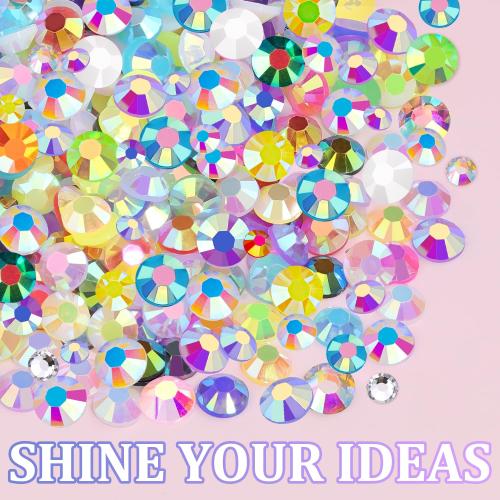 2 Boxes 3 4/5mm Jelly Rhinestones for Bedazzling, 22000Pcs Multicolor Flatback Resin Gems for Crafting, Bedazzler Kit with 2Pcs 10ml B7000 Jewelry Glue for DIY Crafts Book Fabric Decor Nail Art