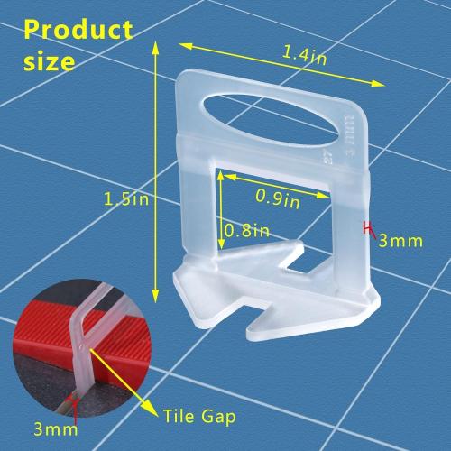 Tile Leveling System 1/8 Spacers Tile Leveler Clips DIY Tile Leveler Spacers 9000 Pcs and Tools Harden Rubber Mallet Hammer 16 oz for Professional Ceramic Tile and Stone Installation