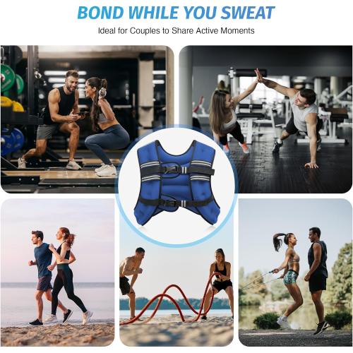 ZELUS Weighted Vest, 6lb/8lb/12lb/16lb/20lb/25lb/30lb Weight Vest with Reflective Stripe for Workout, Strength Training, Running, Fitness, Muscle Building, Weight Loss, Weightlifting