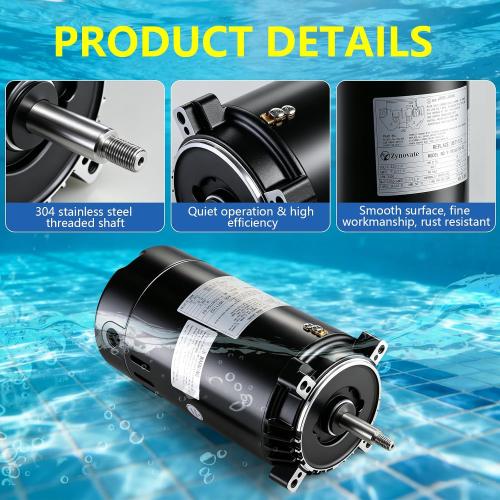 UST1102 Pool Pump Motor 1 HP Swimming Pool Pump Motor 115/230V 3450 RPM | Replaces for Hayward Super Pump MaxFlo, Super II, Northstar & ja-cuzzi Magnum Pumps SP2607X10, 56J Frame C-Face Round Flange