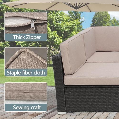 14Pcs Patio Cushion Covers Replacement Splashproof UV-Resistant Inelastic Covers with Zippers, Max Compatible 25.6x25.6x4inch Patio Cushion, for 7 Pcs Outdoor Patio Furniture Sets