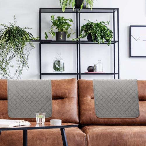 Moukeren 3 Pieces Recliner Headrest Protector Headrest Cover for Recliner Chair Sofa Covers Couch Chair Head Protector for Sofa Furniture Protectors(Light Gray)