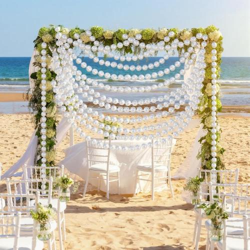 Canlierr 2 Pcs 6.5ft Wedding Giant Pearl Garland Decorations 60mm