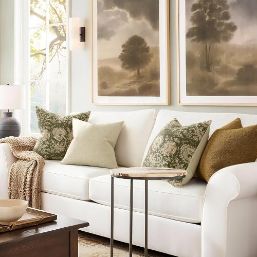 Vintage Floral Print Throw Pillow Covers 18x18 Set of 2 Neutral Modern Farmhouse Pillowcases Accent Decorative Cushion Covers Boho Home Decor for Couch Sofa Chair Bed Living Room, Olive Green
