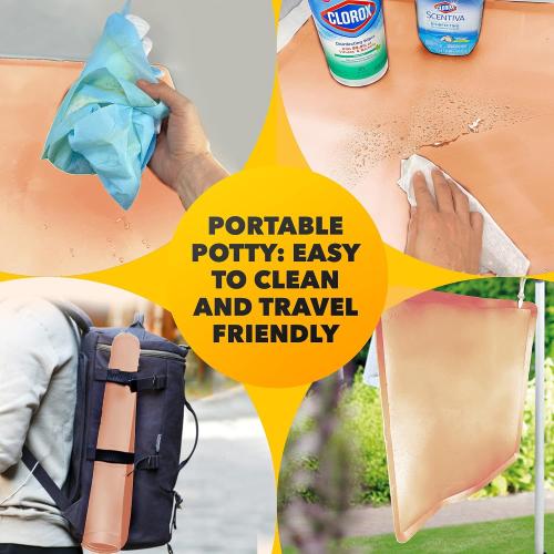 ‼️has mild stains‼️Skywin TidyFriend Travel Friendly Dog Pee Pad Holder Fits Up to 24” x 24” Wee Wee Pee Pads - Flexible Rollable Silicone Mat with Soft Edge - Quick Wipe & Potable Dog Pad Holder (Beige) | Stable Grip, Raised Edges, Quick-Wipe Silicone Surface Dog Potty Tray Holder for Indoor Flooring Protection