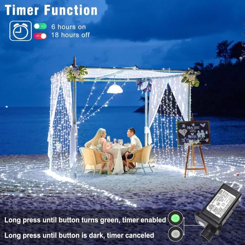 100FT 300 LED Outdoor String Lights, Connectable Christmas Lights Indoor Waterproof with 8 Modes, Plug in Twinkle Fairy Lights Clear Wire for Bedroom Home Wedding Patio Decorations, White