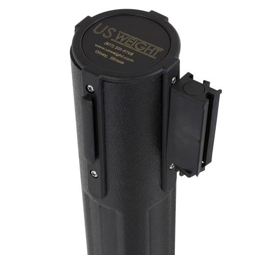 US Weight Sentry Stanchion with Retractable Belt, Easy Connect Assembly, Black, 6.5' Belt (2 Pack)