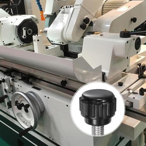 uxcell 12pcs Knurled Clamping Knobs M5 x 30mm Metric 304 Stainless Steel Male Thread Thumb Screw on Type 14mm Plastic Round Head Threaded Hand Bolt Stud Knobs Black