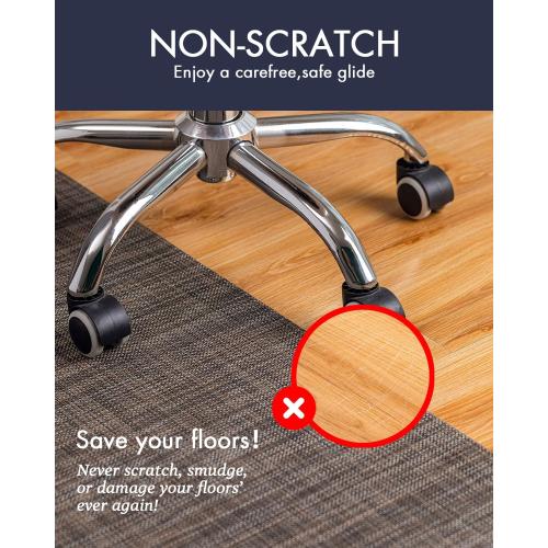 Office Chair Mat for Hardwood Floor Under Desk Computer Rolling Chair Mat for Wood/Tile Floor Non-Slip Heavy Duty Desk Rug PVC Plastic Hard Floor Protector 36 x 48 (Dark Walnut)