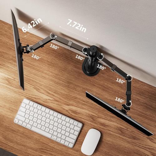 ErGear Dual Monitor Stand, Heavy Duty Adjustable Monitor Desk Mount for 2 Screens up to 32 Inches, Fully Adjustable Height, Tilt, Swivel, Rotate, Supports 17.6 lbs per Monitor Arm, Easy Installation