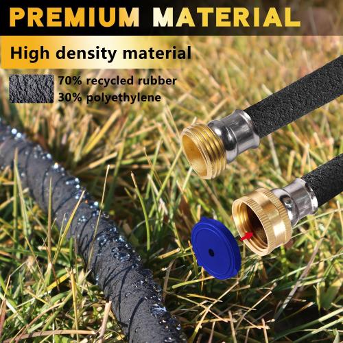 Hopegiver 5/8’’ Soaker Hose 25 ft Heavy Duty Garden Soaker Hoses with Solid Brass Fitting, Rubber Drip Hose for Garden Beds, Vegetable, Lawn, Trees Watering Irrigation