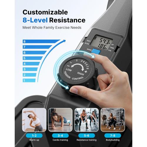 Sitting Under Desk Elliptical Machine, Leg Exerciser While Sitting for Seniors, Seated Pedal Exerciser, Quiet & Portable Pedal Exerciser with 8 Resistance Levels, Work from Home Fitness