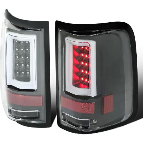 HECASA LED Tail Lights Compatible with 2004-2008 Ford F150 w/3D LED Tube Bar Replacement for 5L3Z13405CA 5L3Z13404CA 6L3Z13405AA 6L3Z13404AA Rear Brake Lamps Clear Lens Black Housing