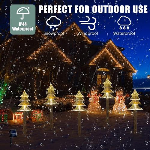 5 Pack Christmas Solar Pathway Lights, Solar Tree Lights Outdoor | Solar Powered, Waterproof, Pathway Use, Christmas Decor, Outdoor Landscape