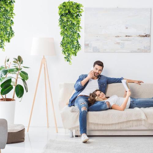 Fake Hanging Plants, 2pcs Artificial Hanging Plant, Faux Boxwood Shrubs Grass Hanging Plant Greenery for Wall Home Living Room Indoor Outdoor Decor (No Baskets)