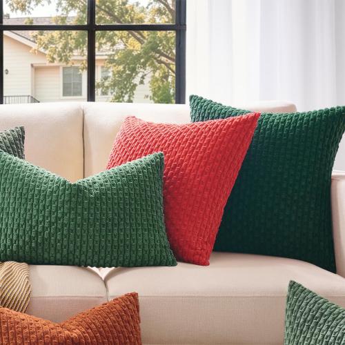 Kevin Textile Soft Corduroy 20x54 Body Pillow Cover 1 Pack, Dark Green