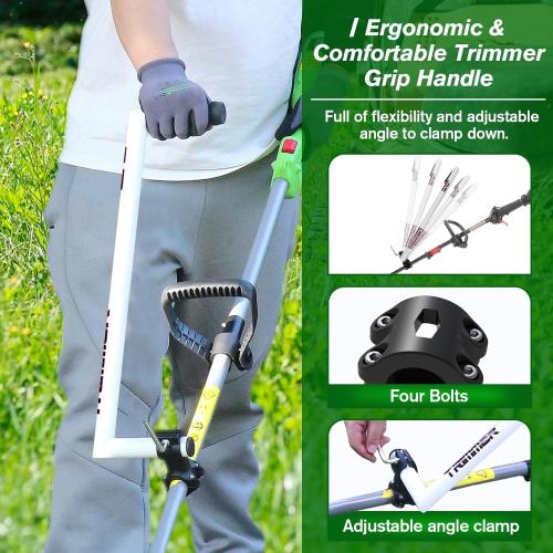 Upgraded Weedeater Handle, WeedEater Trimmer Handle Extension Lawn Ergonomic String Trimmer for Back Saver, Lawn Care and Landscaping-17.7IN