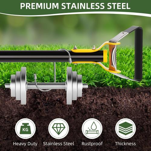 Hoe Garden Tool,Scuffle Garden Hoe for Weeding 30-60 Inch,Long Handle Heavy Duty Adjustable Hula Hoe,Gardening Stainless Steel Loop Stirrup Action Hoe
