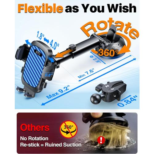 HTU 2026 Ultimate Best【True Military-Grade & Safety Cert】 Car Phone Holder