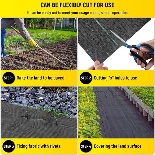 Doniks 6x300ft Driveway Fabric,3.5OZ Commercial Heavy Duty Weed Barrier Fabric, Garden Landscape Fabric,French Drain Fabric for Erosion Control,Landscape Fabric,Weed Barrier,Construction Projects ‼️used‼️