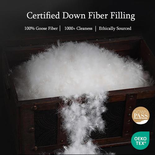 Noiseless Queen Size Down Comforter,Medium Weight All-Season Duvet Insert with 8 Loops,Luxury Bedding Comforter, White,90x90