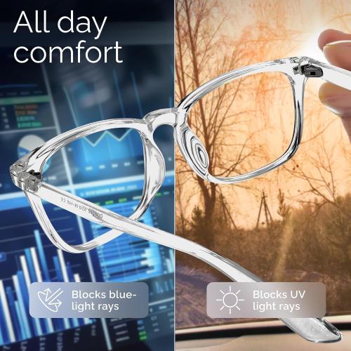 livho Blue Light Blocking Glasses, Computer Reading/Gaming/TV/Phones Glasses for Women Men,Anti Eyestrain & UV Glare