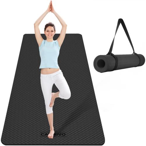 CAMBIVO Extra Wide Yoga Mat for Women and Men (72/84x 32x 1/4) TPE Workout Mat, Non-slip Large Exercise Fitness Mat for Yoga, Pilates, Workout