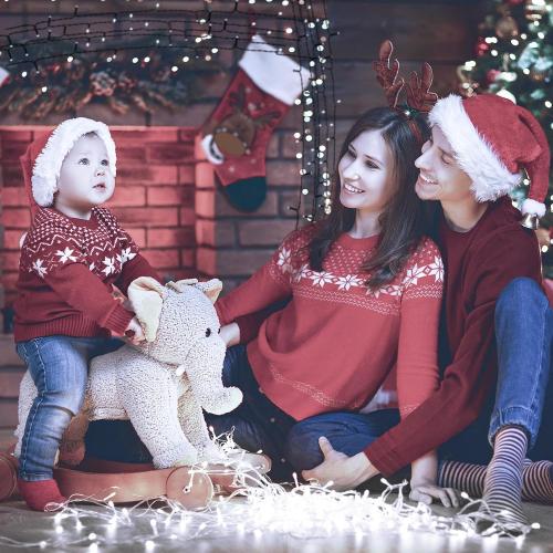 Tuanse 8 Pack Battery Operated Outdoor Christmas Tree String Lights,16.4 ft Mini Light Outdoor Christmas Lights with 50 Led of Dark Green Cable Lighting for Bedroom Garden Yard (White Light)