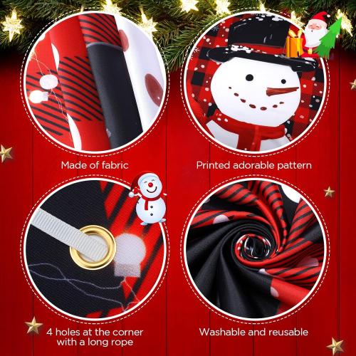 Plaid Christmas Door Cover Snowman Door Banner Decorations Red Black Buffalo Plaid Let It Snow Snowman Cardinal Door Cover Backdrop Sign for Christmas Winter Holiday Indoor Outdoor Party Supplies