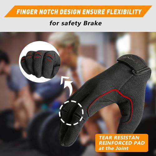 Size L Full Fingers Workout Gloves for Women & Men - Gym Gloves with Extra Grip Foam Padding & Anti-Slip for Fitness, Training & Cycling