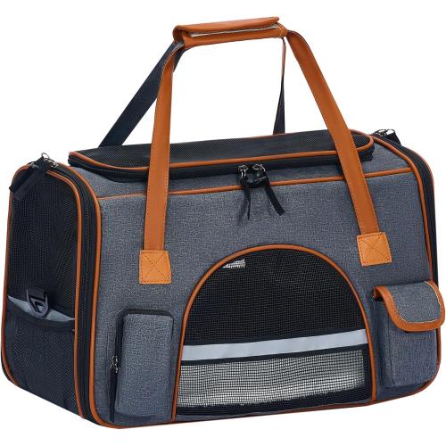 Pesen Cat Carrier– Fits Pets Up to 17 lbs, Anti-Collapse Design, Multiple Storage Pockets, Cat Carrier Soft Ideal for Medium Cats, Puppy, Rabbits and Other Small Animals