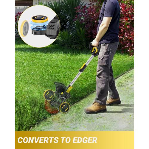 Cordless Weed Wacker with Brushless Motor, 10 Inch 3-in-1 Grass Trimmer& Edger & Lawn Mower with 4.0Ah Battery and Charger (One 4.0AH battry)