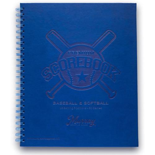Blue Murray Sporting Goods Premium Baseball Softball Scorebook - 60 Games | Stats Score Keeper Book for Adult & Youth Baseball/Softball