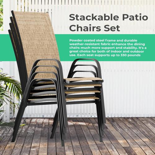 Chairs 1 Outdoor Dining Furniture  All Weather Dining Set for Lawn, Garden, Backyard, Beige