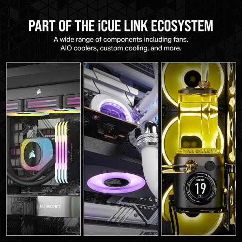 CORSAIR iCUE Link RX120 RGB 120mm PWM Fan - Magnetic Dome Bearing - Single Fan - Black